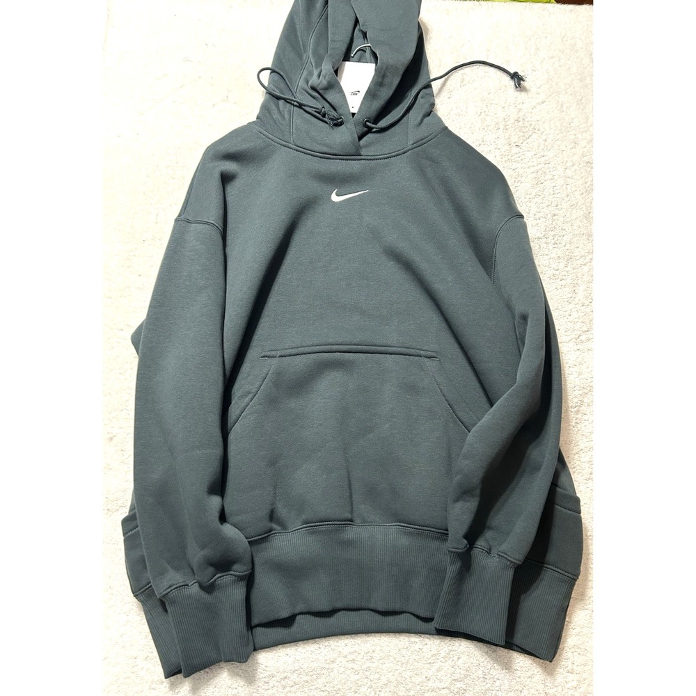 Nike Swoosh Women's Fleece Pullover Hoodie Pockets Drawstring Small DQ5860-391